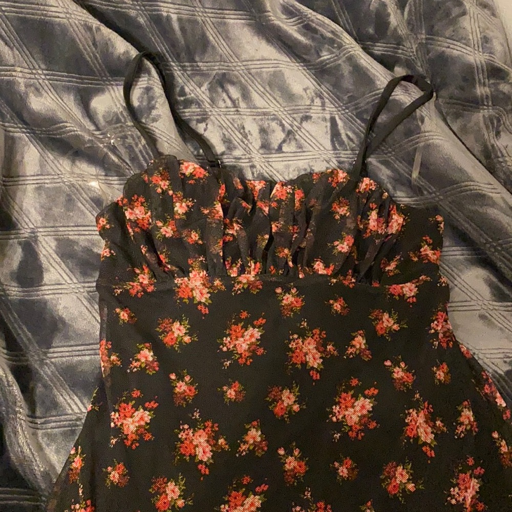 Black dress with roses